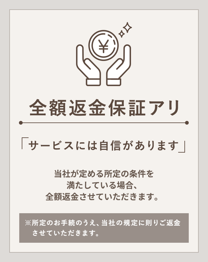 全額返金保証アリ